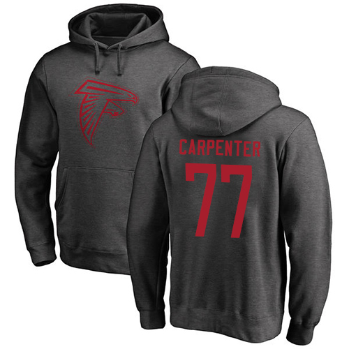 Atlanta Falcons Men Ash James Carpenter One Color NFL Football #77 Pullover Hoodie Sweatshirts->atlanta falcons->NFL Jersey